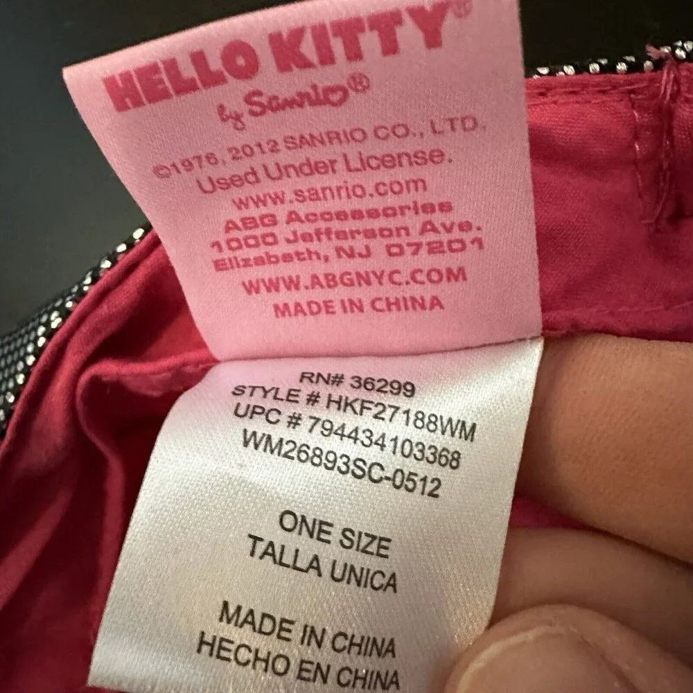 Hello Kitty Sanrio Girls Baseball Cap with Bow One Size Stretch Authentic Pink‎
